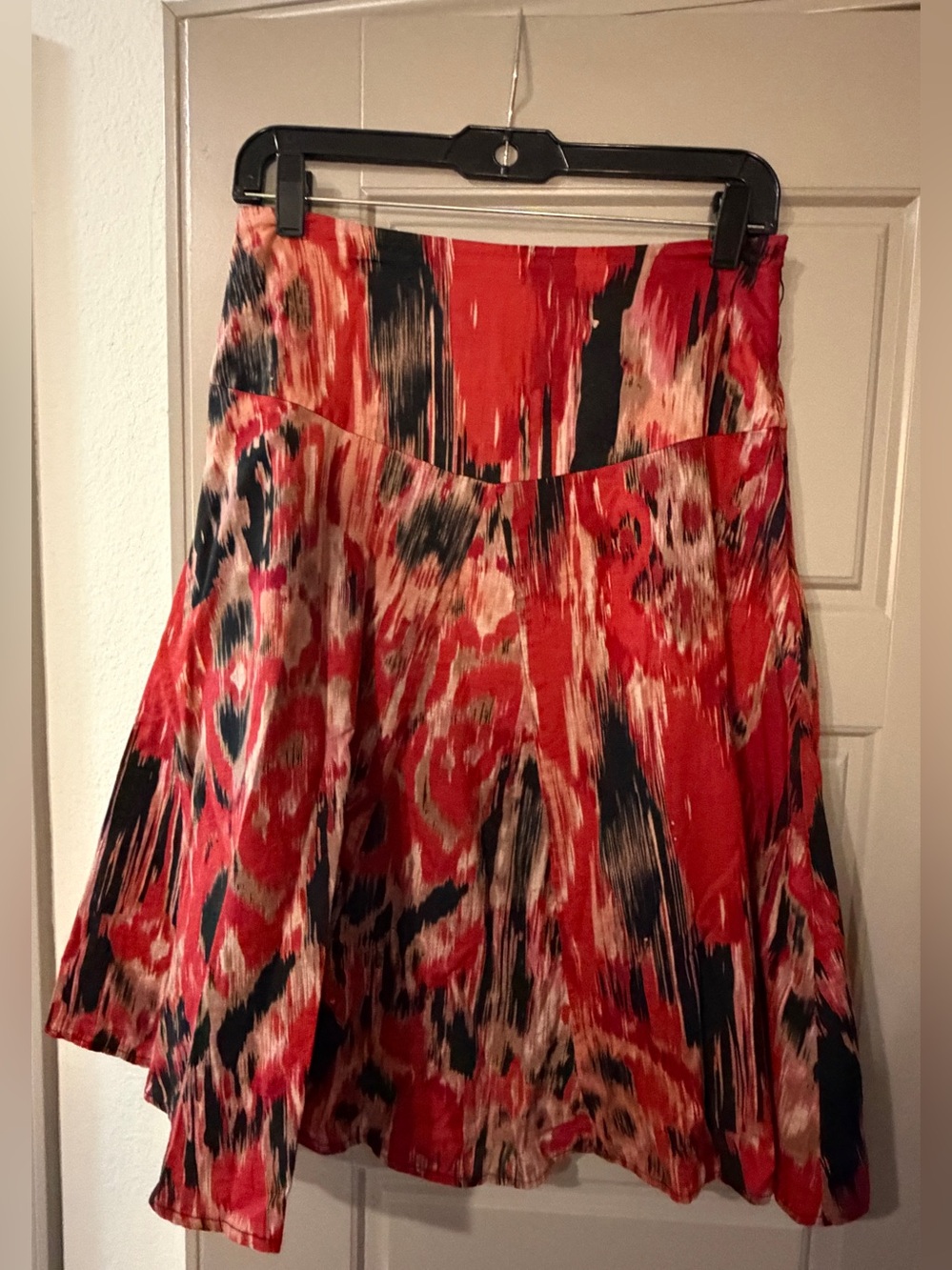 Red Abstract Print Circle Skirt